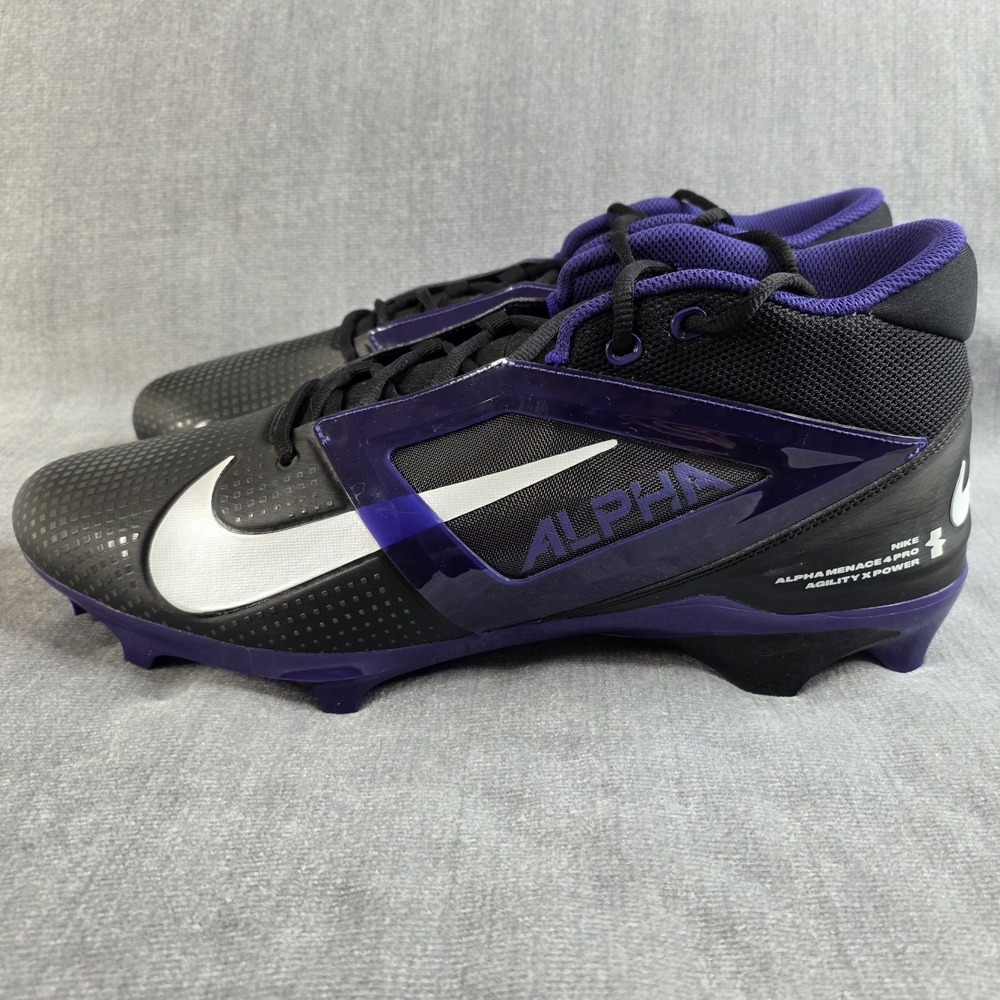 NEW Alpha Menace Pro‎ 4 Football Cleats Men's Size 13 Black/Purple FZ7702-003